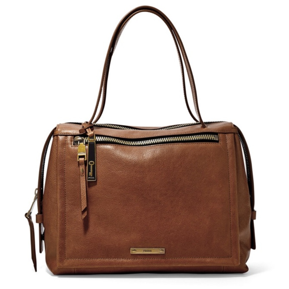 Fossil Belle Satchel Large- Dark Brown- NWT